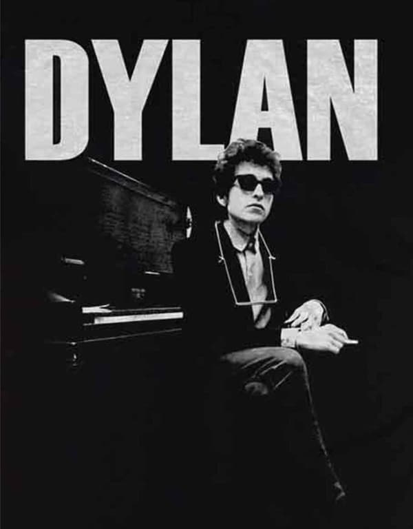 Bob Dylan T Shirt At Piano Logo Official Mens Black
