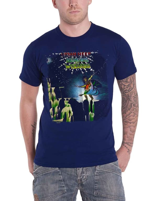 Uriah Heep T Shirt Demons And Wizards Album Cover Band Logo Official Mens