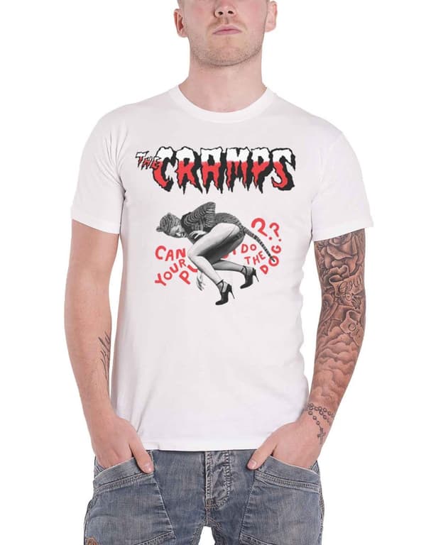 The Cramps T Shirt Do The Dog Band Logo Official Mens White L