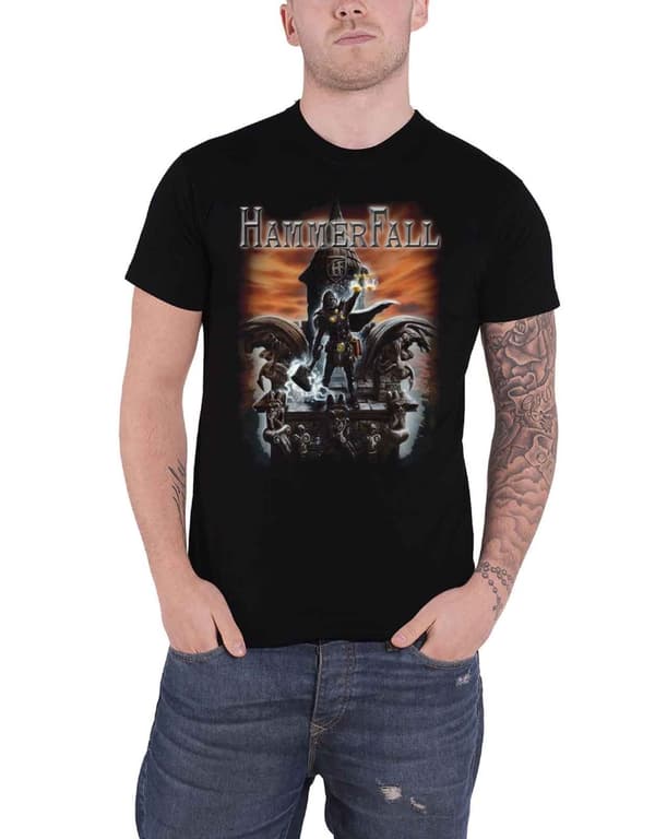 Hammerfall T Shirt Built To Last Band Logo Official Mens Black