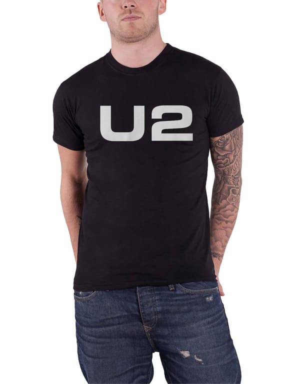U2 T Shirt Classic Band Logo Official Mens Black