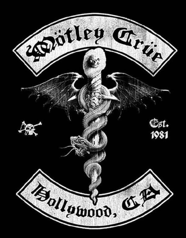 Motley Crue T Shirt Feelgood Hollywood Est 1981 Band Logo Official Mens Black