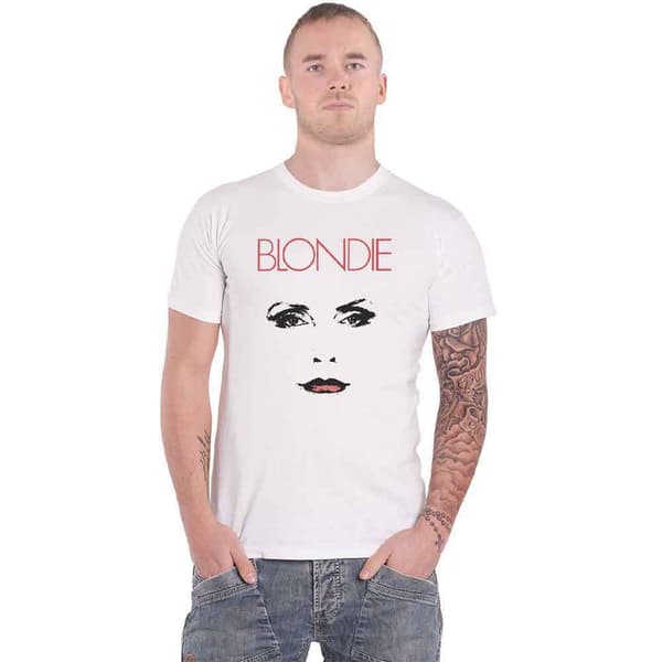 Blondie T Shirt Staredown Band Logo Debbie Harry Official Mens White