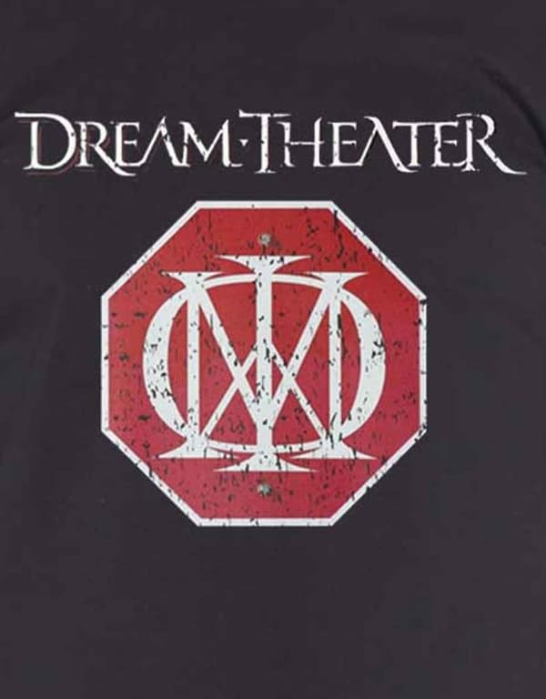 Dream Theater T Shirt Distressed Red Band Logo Official Mens Black XXL