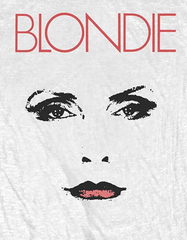 Blondie T Shirt Staredown Debbie Harry Logo Official Womens Skinny Fit White