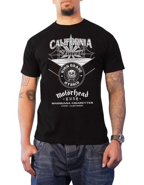 Motorhead T Shirt Kush California finest logo Official Mens Black Black L