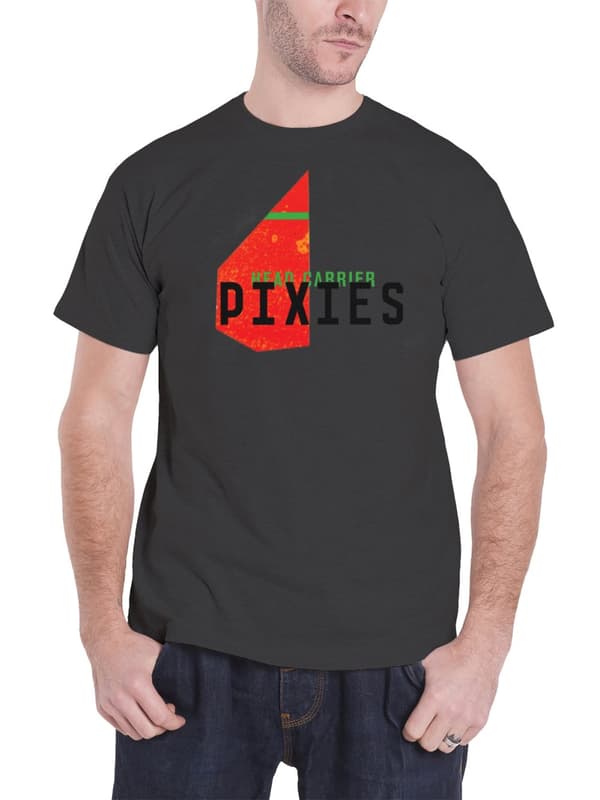The Pixies T Shirt Head Carrier Band Logo Official Mens Grey