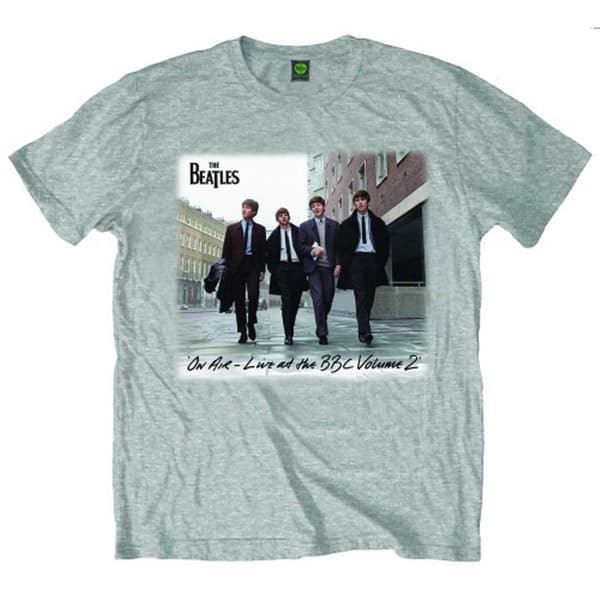 The Beatles T Shirt On Air Live at the BBC Vol 2 Band Logo Official Mens Grey XXL