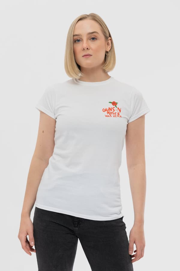 Guns N' Roses T Shirt Lies Lies Lies Band Logo Official Womens Skinny Fit White