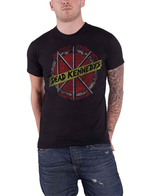 Dead Kennedys T Shirt Destroy Efficiency Storm the Heartland Official Mens Black