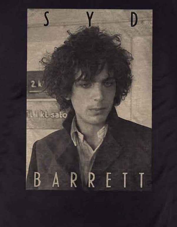 Syd Barrett T Shirt Sepia Photo Portrait Logo Pink Floyd Official Mens Black