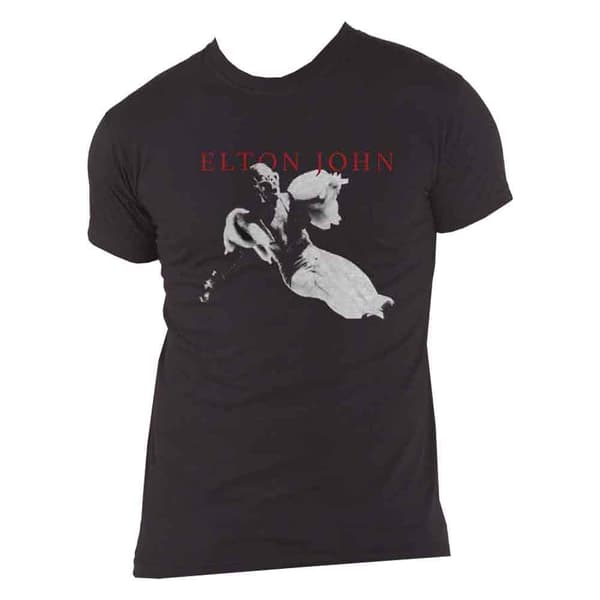 Elton John T Shirt Rocketman Homage Jump Live retro Official Mens Black