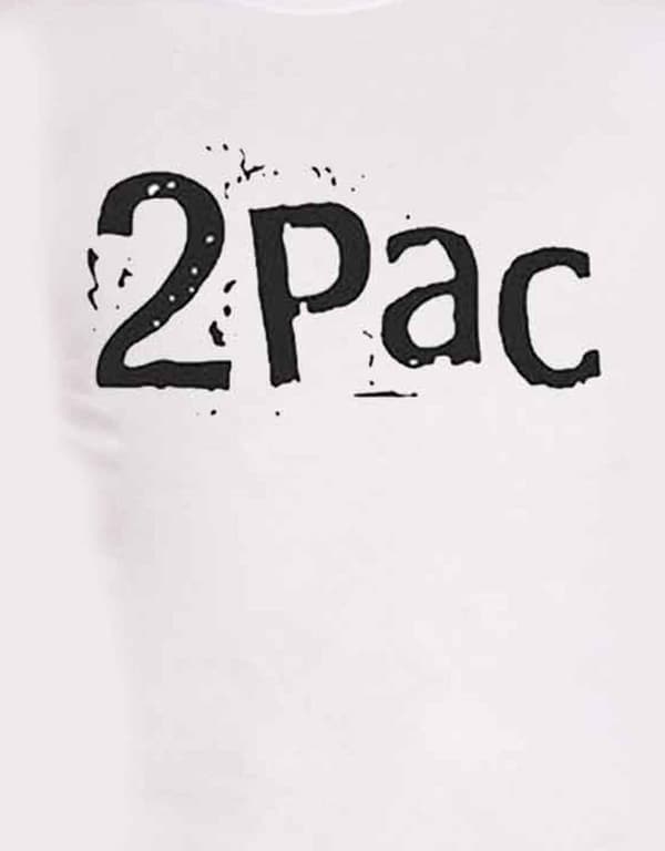 Tupac T Shirt Changes Back Print Repeat Logo Official Mens White