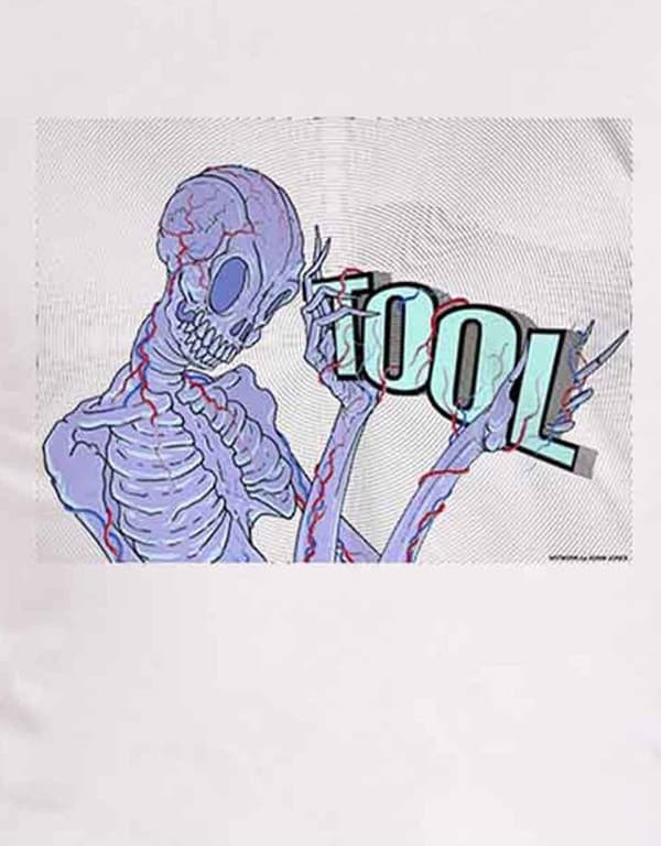 Tool T Shirt Skeleton Band Logo Official Unisex White