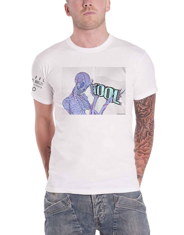 Tool T Shirt Skeleton Band Logo Official Unisex White White XL
