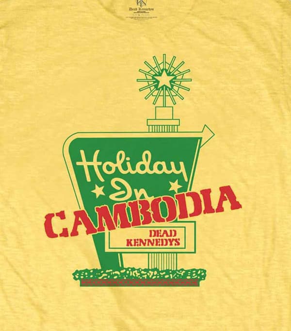 Dead Kennedys T Shirt Holiday in Cambodia Band Logo Official Mens Yellow