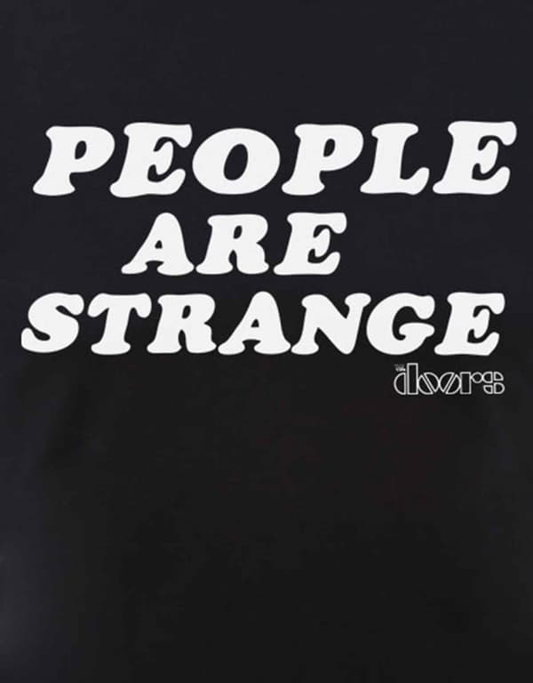The Doors T Shirt People Are Strange text band logo Official Mens Black