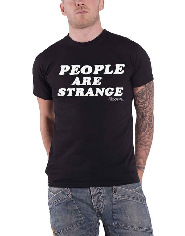 The Doors T Shirt People Are Strange text band logo Official Mens Black