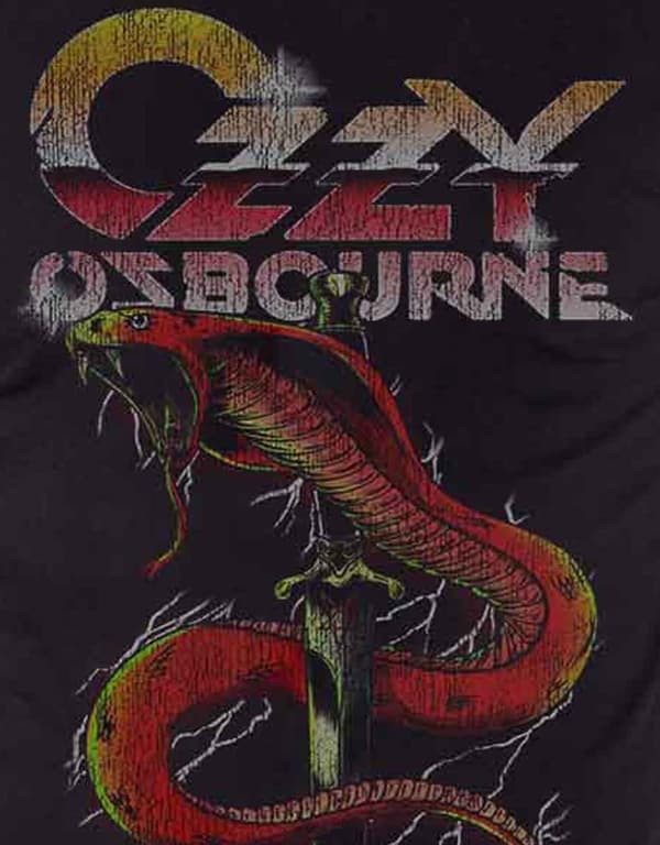 Ozzy Osbourne T Shirt Vintage Snake Distressed Logo Official Mens Black