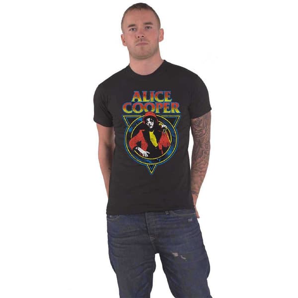 Alice Cooper T Shirt Snake Skin Mad House Band Logo Official Mens Black Black XL
