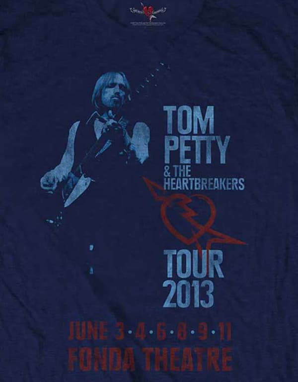 Tom Petty T Shirt Fonda Theatre Concert 2013 Official Mens Navy Blue