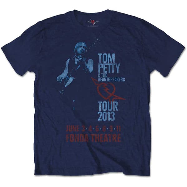 Tom Petty T Shirt Fonda Theatre Concert 2013 Official Mens Navy Blue