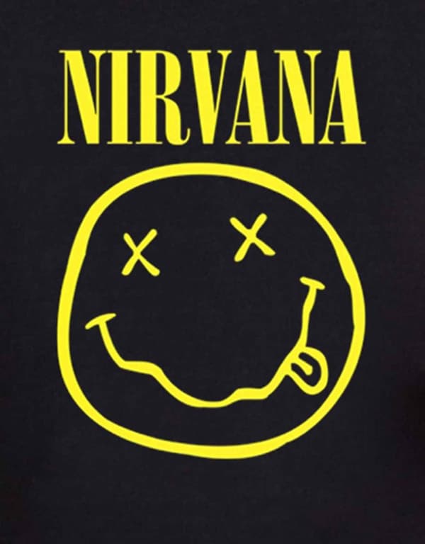 Nirvana T Shirt Classic Face Logo Official Womens Black Skinny Fit