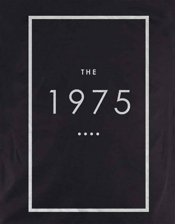 The 1975 T Shirt Original Band Logo Outline Official Mens Black