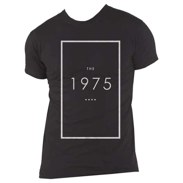 The 1975 T Shirt Original Band Logo Outline Official Mens Black
