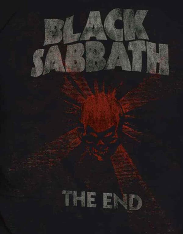 Black Sabbath T Shirt The End World Tour Mushroom Cloud Official Unisex Black