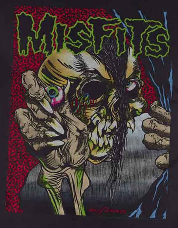 Misfits T Shirt Pushead band logo Official Mens Black
