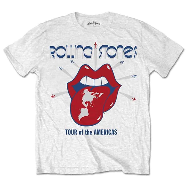 The Rolling Stones T Shirt Tour Of The Americas logo Official Mens White