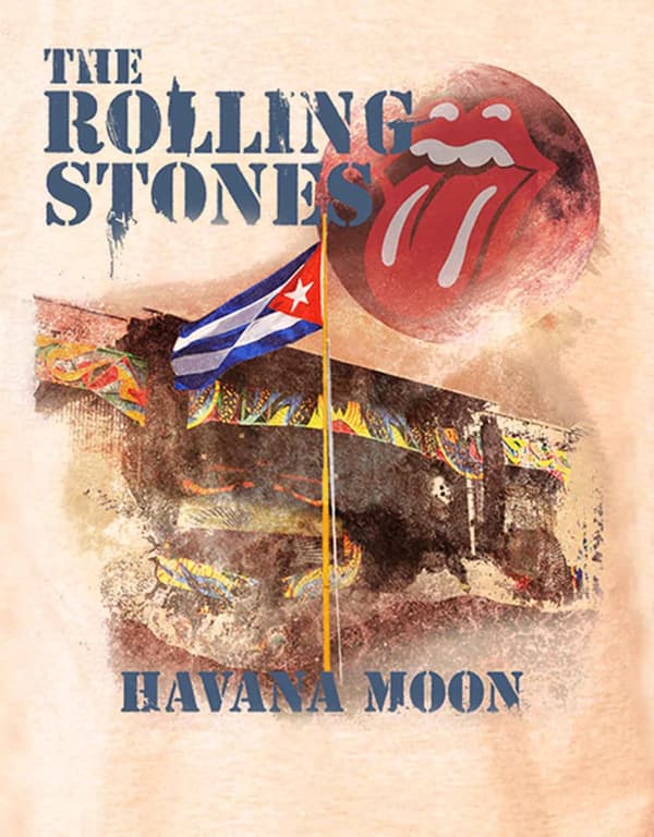 The Rolling Stones T Shirt Havana Moon band logo Official Mens Vegas Gold