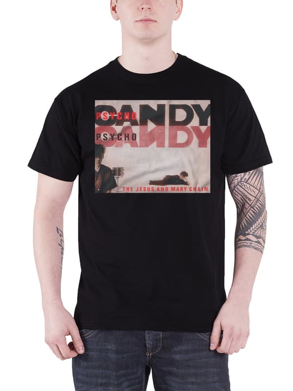 The Jesus And Mary Chain T Shirt Psychocandy band logo Official Mens Black Black XL