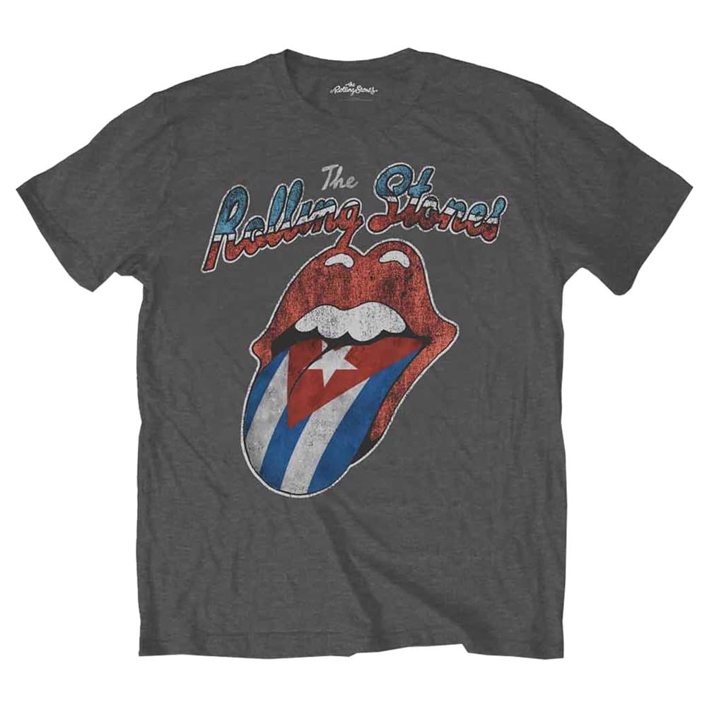 The Rolling Stones T Shirt Rocks Off Havana Cuba official Mens Charcoal Grey