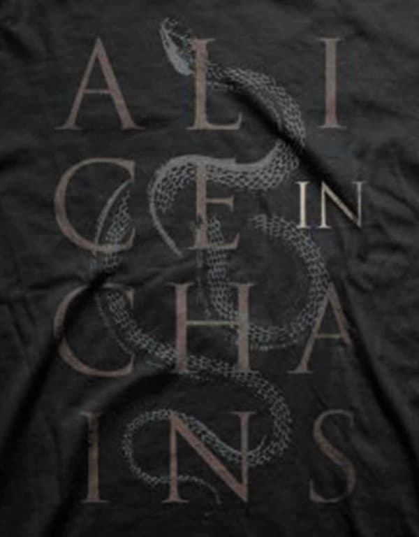 Alice In Chains T Shirt Snakes band logo Official Mens Black