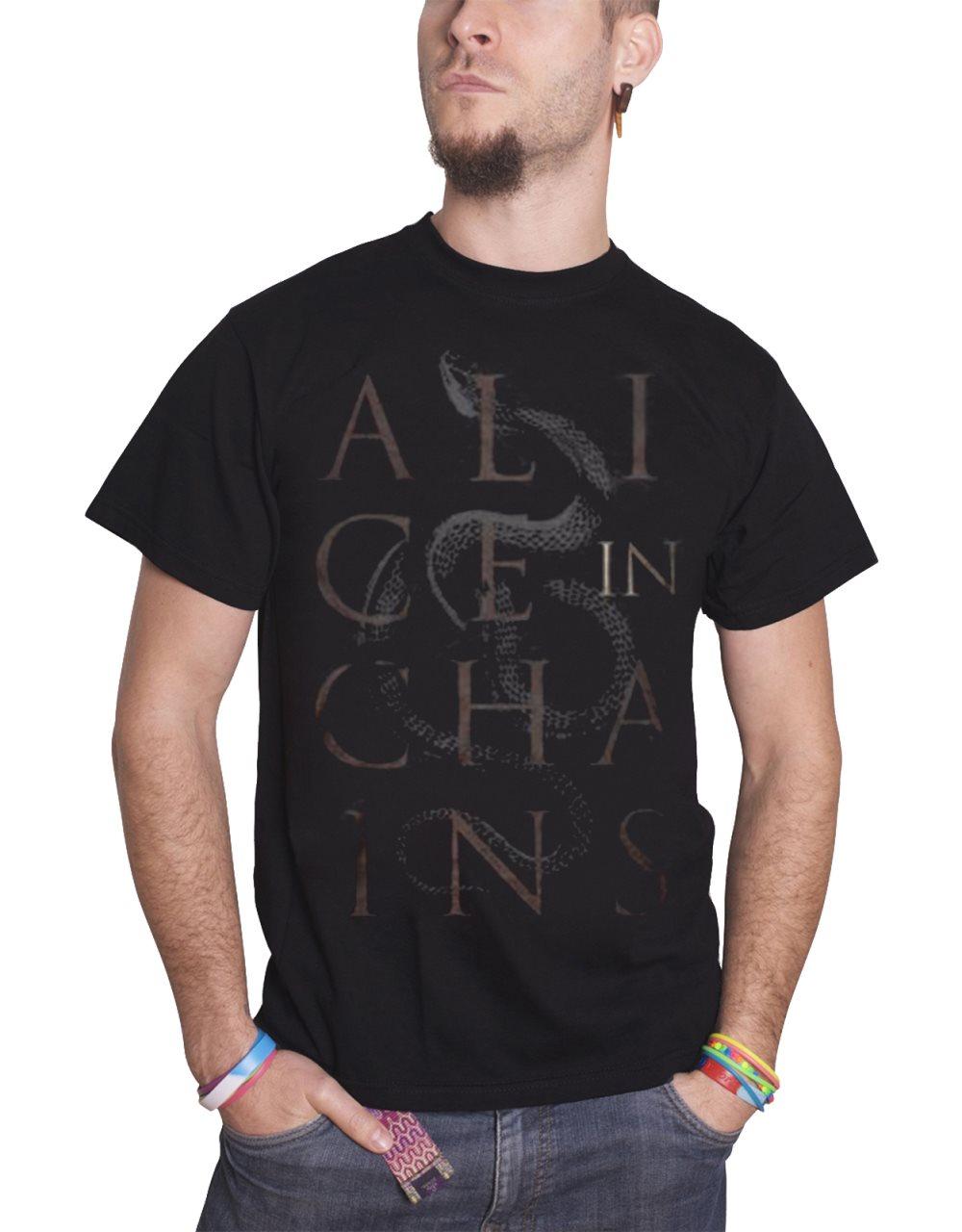 Alice In Chains T Shirt Snakes band logo Official Mens Black