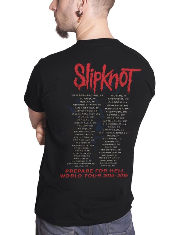 Slipknot T Shirt Prepare for Hell Tour 2014 Official Mens Black