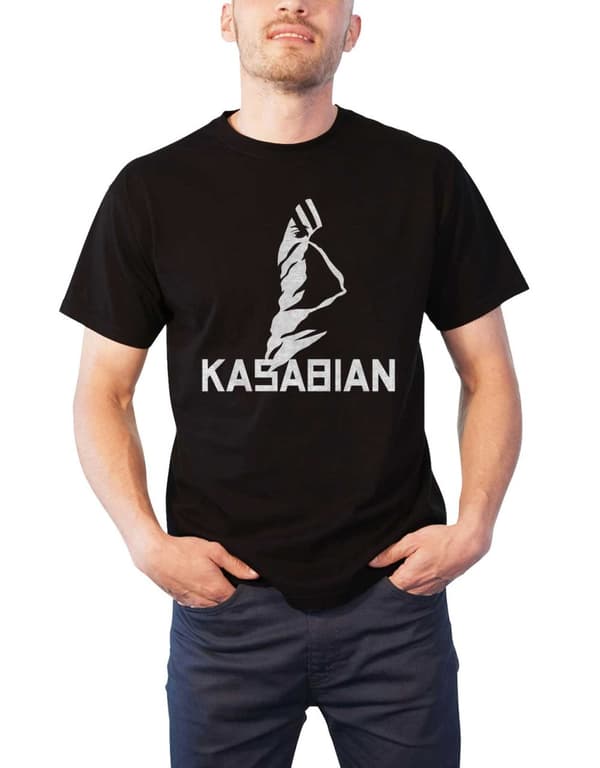 Kasabian T Shirt band logo Ultra Face Tour 2004 Official Mens Black Black XL