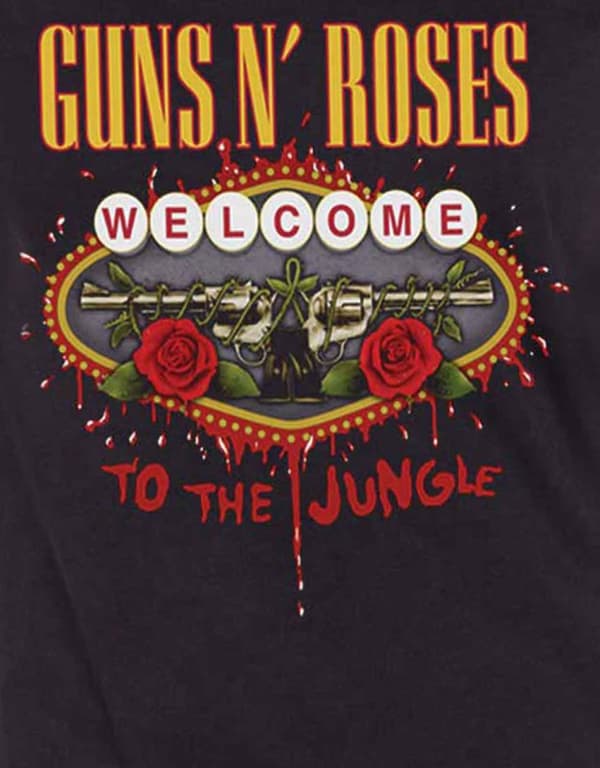 Guns N Roses T Shirt Welcome To The Jungle Official Womens Skinny Fit Black