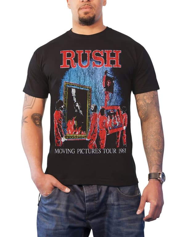 Rush T Shirt Moving Pictures Tour 1981 Official vintage Mens Black Black L