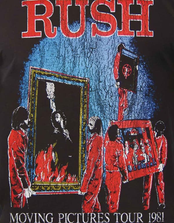 Rush T Shirt Moving Pictures Tour 1981 Official vintage Mens Black