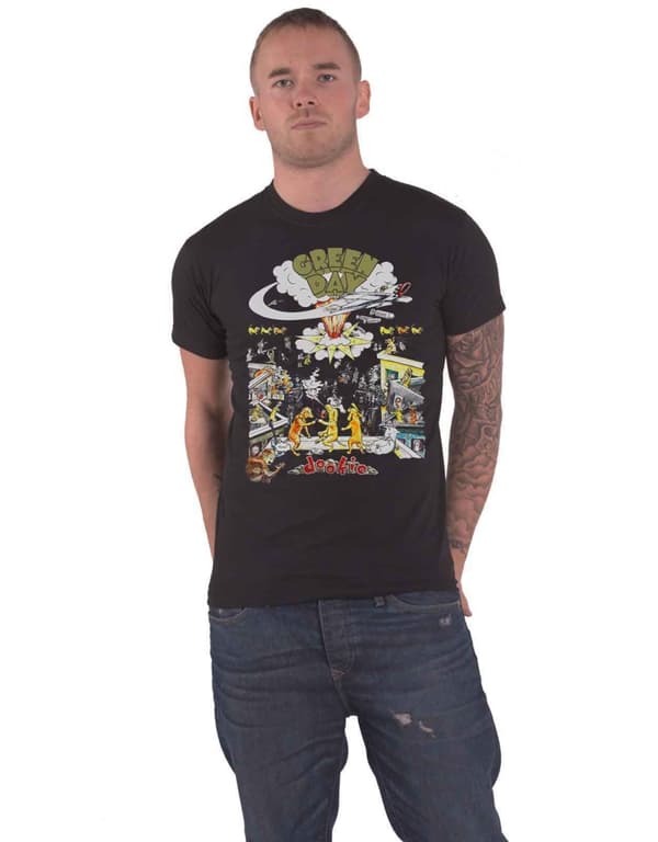 Green Day T Shirt 1994 Tour Dookie Official Vintage Mens Black