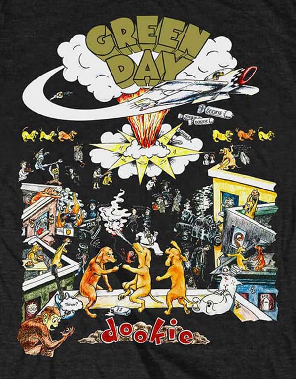 Green Day T Shirt 1994 Tour Dookie Official Vintage Mens Black
