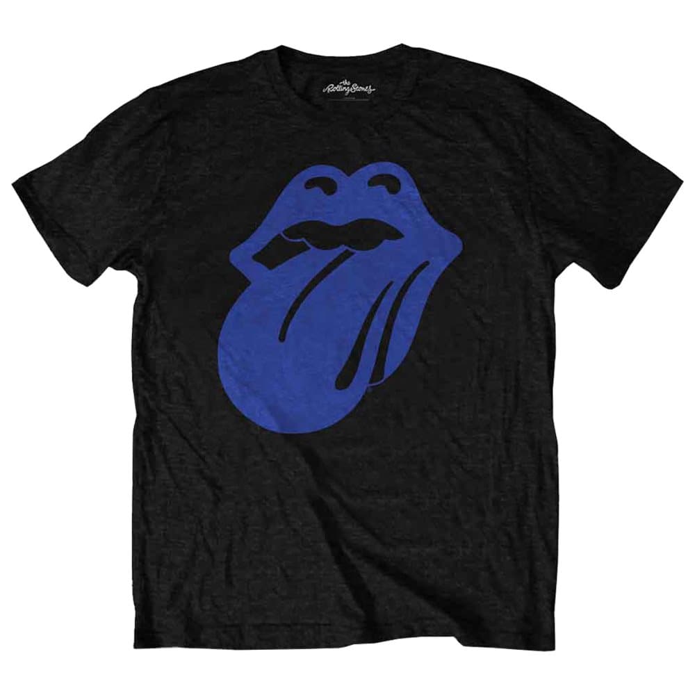 The Rolling Stones T Shirt Blue & Lonesome 72 tongue Logo Official Mens Black