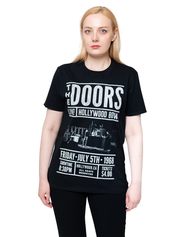 The Doors T Shirt Live Hollywood Bowl flyer band logo Official Unisex Black