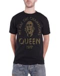 Miniatyrbild 1 av 4: Queen T Shirt We Are The Champions 1977 Band Logo Official Mens Black