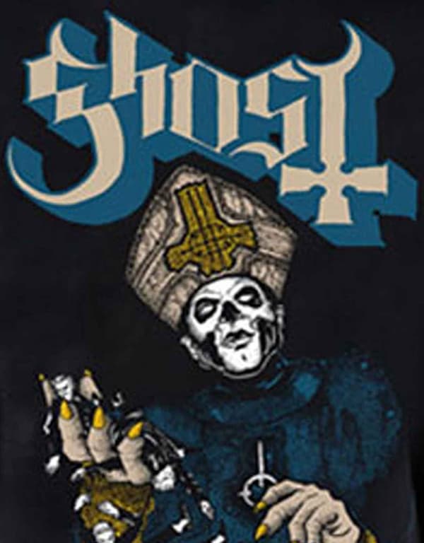Ghost T Shirt Papa of the World band logo  Official Mens Black