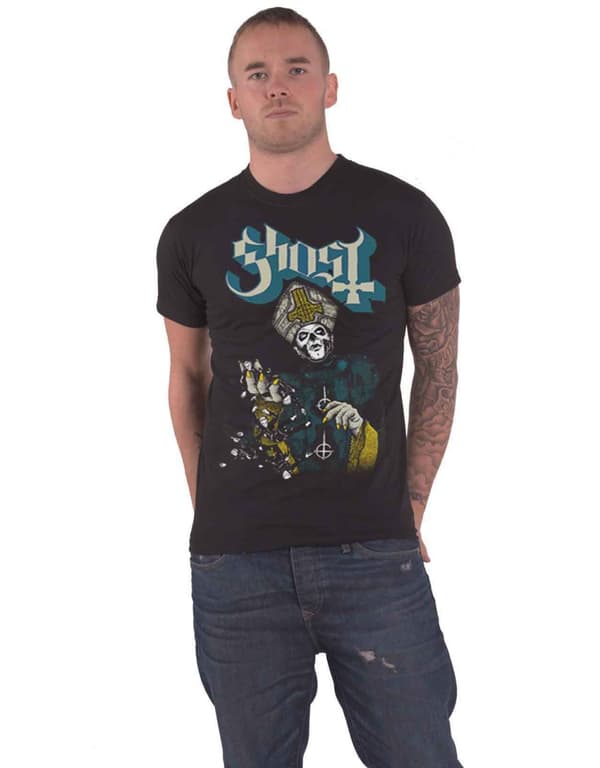 Ghost T Shirt Papa of the World band logo  Official Mens Black