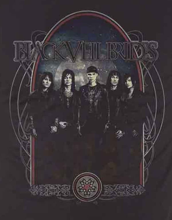 Black Veil Brides T Shirt Ornaments band logo Official Mens Black